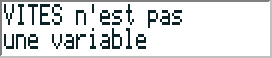 message pour variable erronée